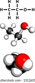 Ethanol Alcohol Molecule Chemical Structure Three Stock Vector (Royalty ...