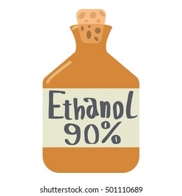 Ethanol In Bottle Icon. Flat Illustration Of Ethanol In Bottle Vector Icon For Web