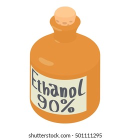 Ethanol in bottle icon. Isometric 3d illustration of ethanol in bottle vector icon for web