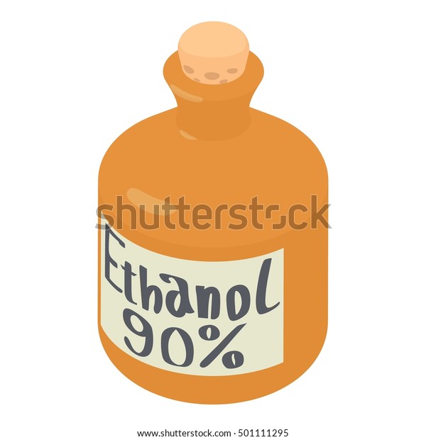 Ethanol in bottle icon. Isometric 3d illustration of ethanol in bottle