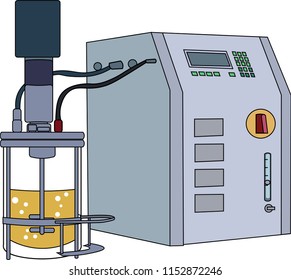 Fermentación de etanol utilizando levadura en fermentador de laboratorio o fermentador