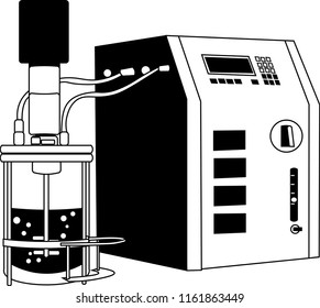 Ethanol fermentation using yeast in laboratory fermentor or fermenter