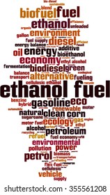 Ethanol fuel word cloud concept. Vector illustration