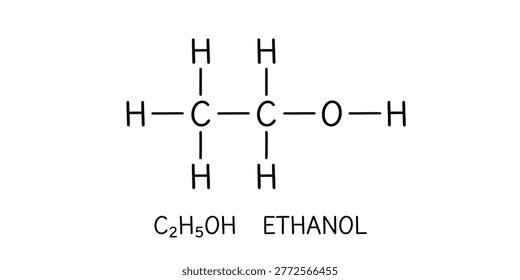 Ethanol Molecular Formula C2H5OH Organic Chemistry Illustration