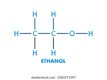 Ethanol Molecular Structure with Chemical Formula C2H6O