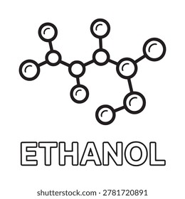 Ethanol molecular structure depiction with a bold label underneath