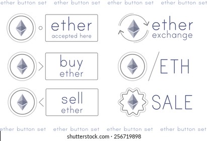 Ether buttons set (Round, Outline)