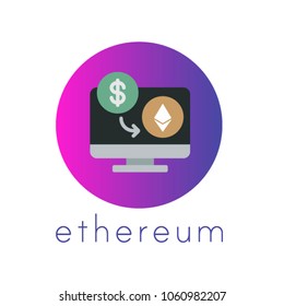 Ether coin tranding vector concept
