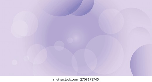 Um fundo abstrato etéreo com um suave gradiente de lavanda com vários tamanhos de círculos suaves, sobrepostos e translúcidos.