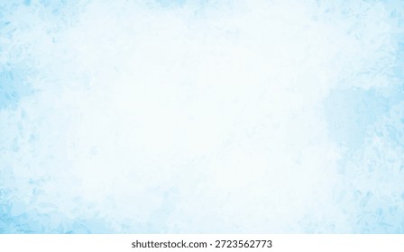 Fundo abstrato etéreo com tons de azul claro e branco brilhante com um delicado padrão fosco e sutil mistura de aquarela, criando um centro luminoso para design gráfico sereno e temas de inverno