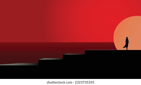 Ethereal Ascendance: Red and Black Abstraction of the Mind
