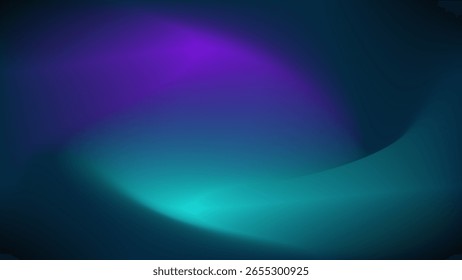 Aurora Boreal etérea Fundo abstrato roxo e brilho ciano