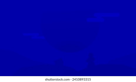 Ethereal Blue Dark Winter Sky with A Girl standing on Mountain
