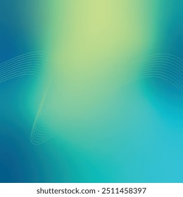Ethereal Blue and Green Gradient Lighting Background with Abstract Flowing Lines