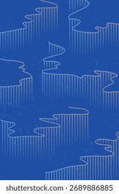 Ethereal Blue Undulations with Vertical Lines, background design