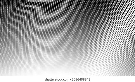 Ethereal Distortion, Wavy Halftone Pixels  Digital   Vector Background 