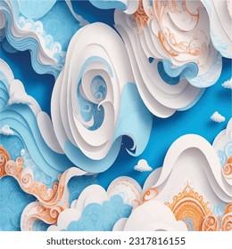 Ethereal and Dreamlike 3D Quilled Paper Vector Art Design