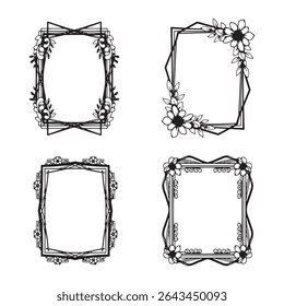 Ethereal and Dreamy Vintage Decorative Floral Frames Vector Set Packs
