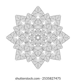 Ethereal Enigma Mandala coloring book page. Easy Mandala Coloring Book Pages for Adults to Relax, Experiences Give Relief. Resizeable Vector File