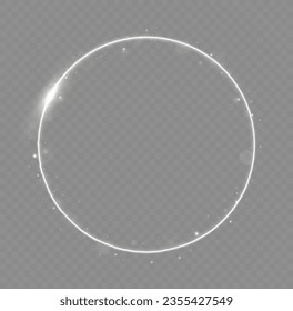 Señal etérea del portal de incendios con extraña chispa de llama. Luminoso remolino blanco. Pedistal plateado claro, podio, plataforma, mesa. Círculo de brujería mágica moderna con pistas. Vector de efecto de traza luminoso.