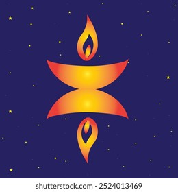 Ethereal Flames Dancing in Starlit Cosmic Infinity For Diwali and Eid Greeting Cards, Posters, And Backgrounds