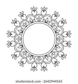 Ethereal Floral Spiral Mandala coloring book page