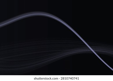 Ethereal glowing light trails on dark abstract background, lighttrails curves
