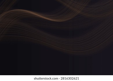 Ethereal glowing liquid wave patterns on dark backdrop, abstract lighttrails