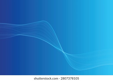 Ethereal gradient waves in deep blue and light cyan hues deepblue