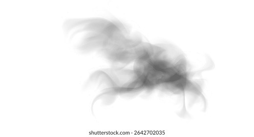 Névoa etérea e neblina PNG com redemoinhos de fumaça suave, neblina transparente e efeito atmosférico sonhador para fundos abstratos.