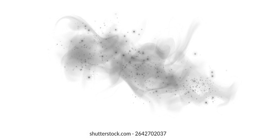 Névoa etérea e neblina PNG com redemoinhos de fumaça suave, neblina transparente e efeito atmosférico sonhador para fundos abstratos.