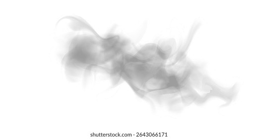 Névoa etérea e neblina PNG com redemoinhos de fumaça suave, neblina transparente e efeito atmosférico sonhador para fundos abstratos.