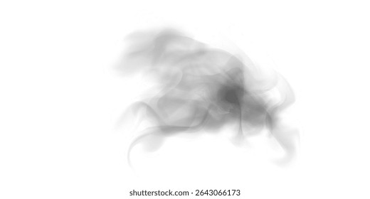 Névoa etérea e neblina PNG com redemoinhos de fumaça suave, neblina transparente e efeito atmosférico sonhador para fundos abstratos.