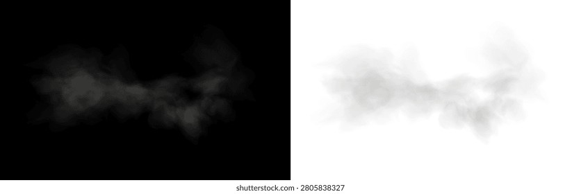 Ethereal Misty Smoke Trail on White Background
