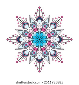 Ethereal Patterns colour mandala coloring book page. Easy Mandala Coloring Book Pages for Adults to Relax, Experiences Give Relief. Resizeable Vector File