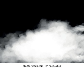 Ethereal Puff Wolken driften auf transparenten Hintergründen 3d Illustrationen.eps10