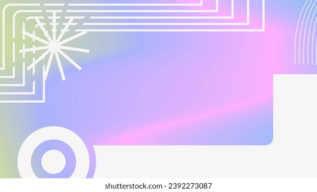 Ethereal Purple Gradient Background with White Line Frame Template