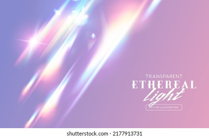 An Ethereal Rainbow Transparent Light Flare Effect. Vector Illustration.