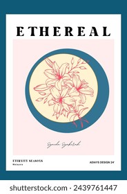 Ethereal Seasons - Flower Retro Wallpaper Poster in Vibrant Colour