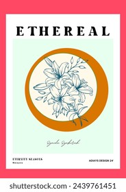 Ethereal Seasons - Flower Retro Wallpaper Poster in Vibrant Colour