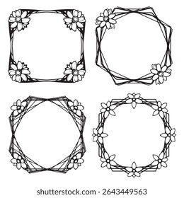 Ethereal and Serene Vintage Decorative Floral Border Vector Collection
