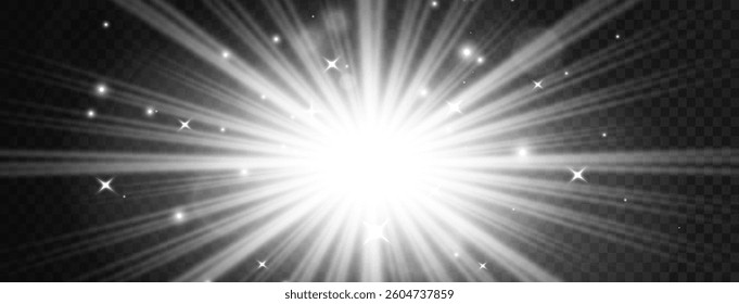Ethereal Supernova: A Dazzling Explosion of White Brilliance, Sending Shimmering Beams and Starry Fragments Across the Universe, Symbolizing the Boundless Power, Light, and Mystical Wonder of a Cosmic