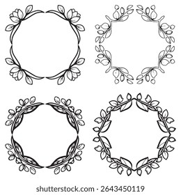 Ethereal and Sweet Vintage Decorative Floral Border Vector Set Packs
