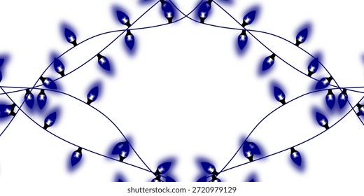 Los patrones etéreos y arremolinados de luz en azul, púrpura y rosa crean una atmósfera festiva, mágica y onírica.