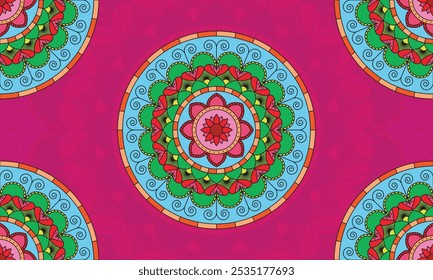 Ethereal Symmetry Mandala Backdrops for Inner Peace, Mandala Magic A Dance of Colors and Geometry.