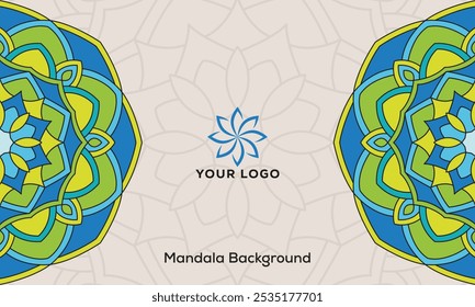 Ethereal Symmetry Mandala Backdrops for Inner Peace, Mandala Magic A Dance of Colors and Geometry.