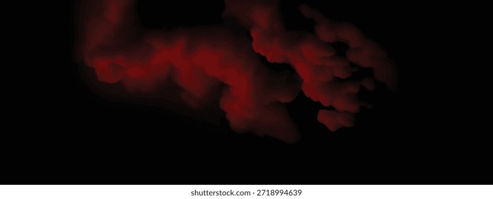 Formas de vapor etéreo que fluem através de um espaço abstrato