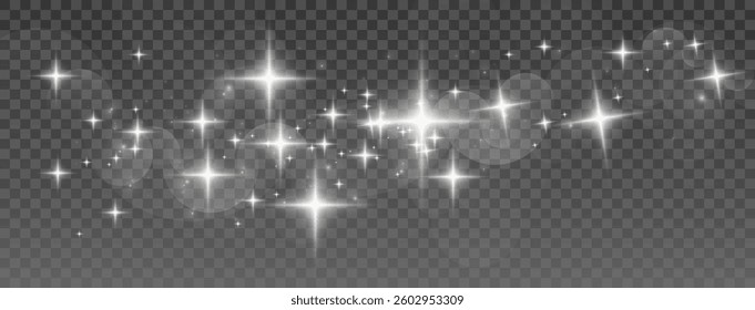 Ethereal White Glow - Sparkling Fantasy Light with Luminous Twinkling Stars and Glitter Effects, Perfect for Holiday, Luxury, and Mystic-Inspired Graphic Design