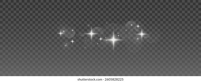 Ethereal White Glow - Sparkling Fantasy Light with Luminous Twinkling Stars and Glitter Effects, Perfect for Holiday, Luxury, and Mystic-Inspired Graphic Design