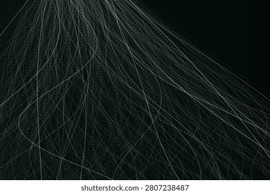 Ethereal white light trails against dark background, lighttrails luminous abstract night